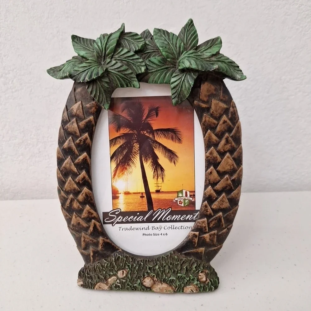 Tommy Bahama Style Tropical Palm Tree Coconut 4x6 Photo Frame Tradewind Bay
